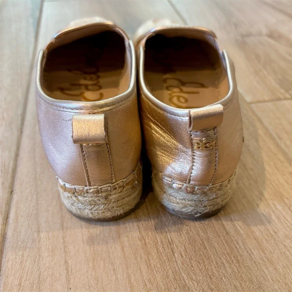 Sam Edelman Carrin Espadrille Slip-On Flats Rose Gold Womens Size 9